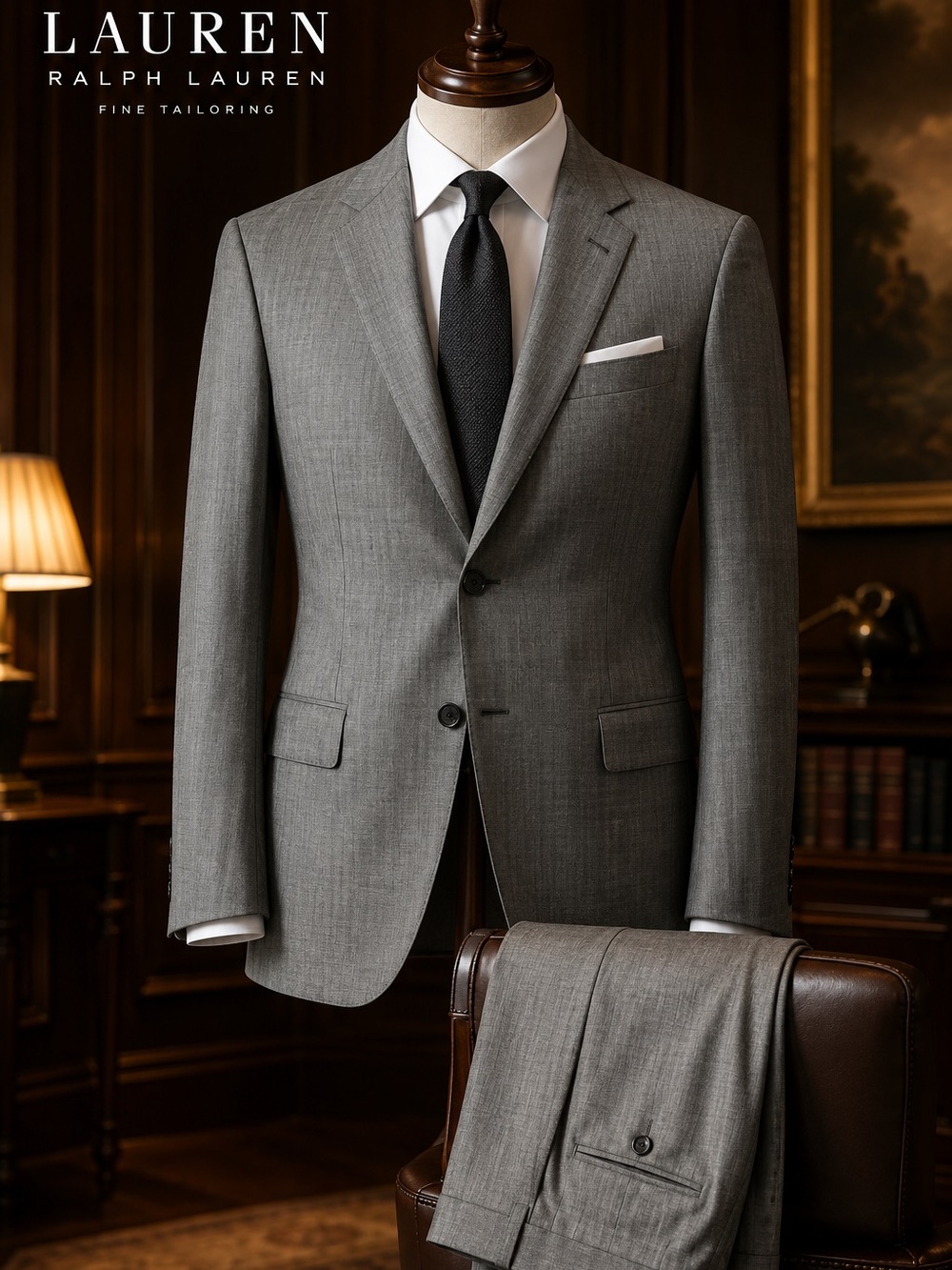 LAUREN RALPH LAUREN  | 2pc Brown Plaid Suite
